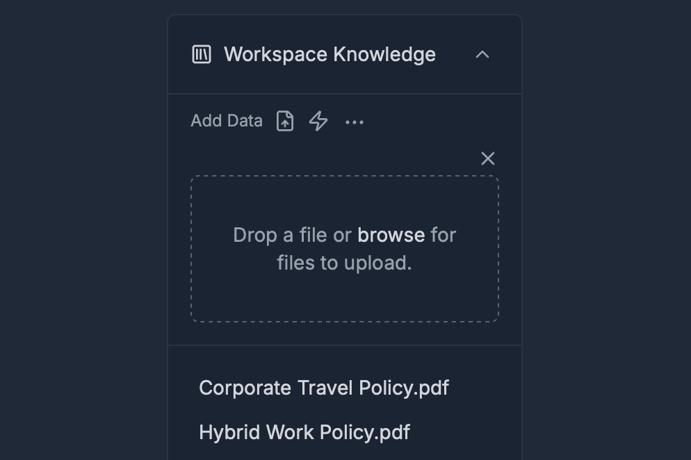 Upload PDFs and documents