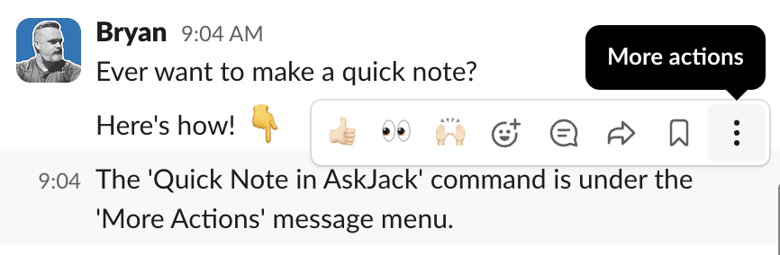 Quick Note in Slack