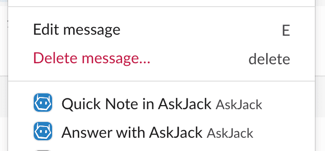 Answer with AskJack in Slack