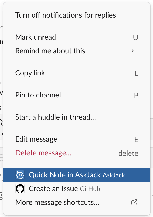 Quick Note in Slack